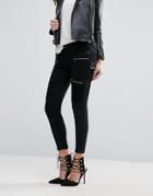 Mango Zip Detail Skinny Jeans - Black