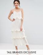 True Decadence Tall Pleated Layer Cami Dress - Cream
