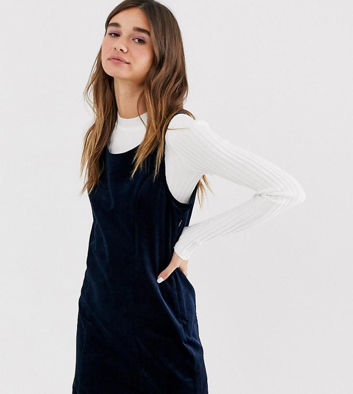 Monki Cord Sleeveless Mini Shift Dress In Navy