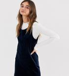 Monki Cord Sleeveless Mini Shift Dress In Navy