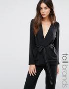Vero Moda Tall Stitch Detail Kimono Blazer - Black