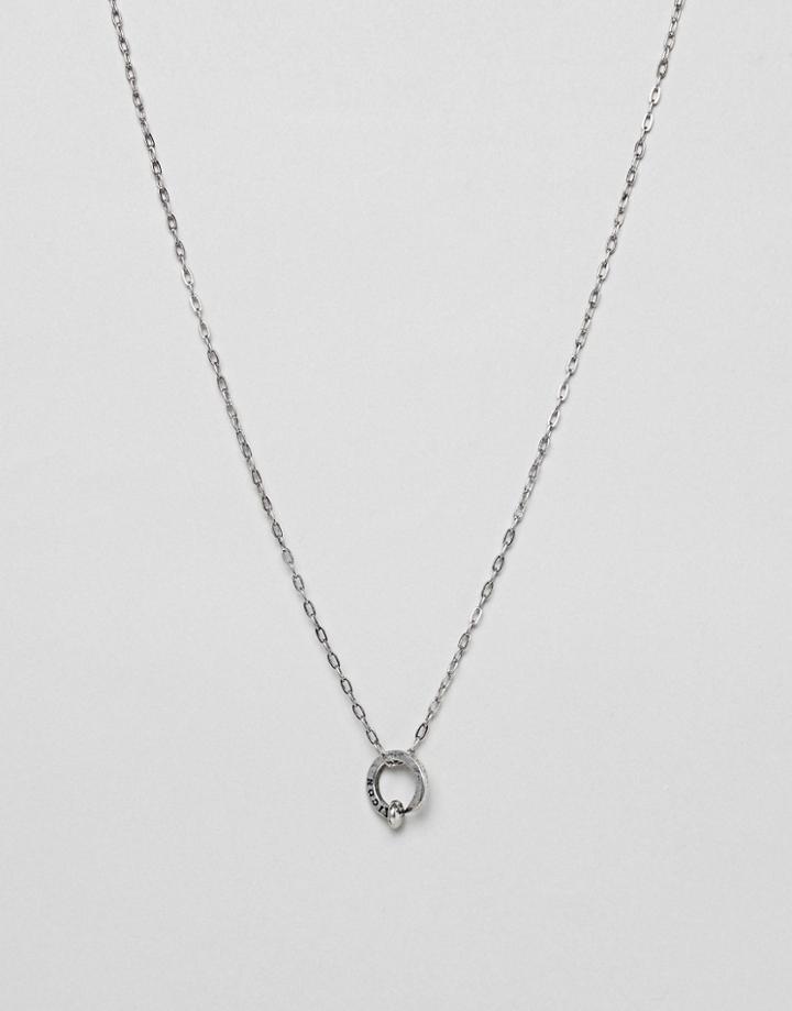 Icon Brand Metal Nail Pendant Necklace In Burnished Silver - Silver