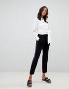 Boss Casual Tailored Pants With Side Panel - Navy