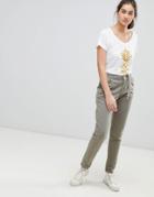 Blend She Ahana Drawstring Trousers - Green
