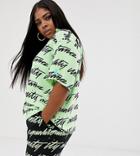 Asos Design X Glaad & Curve Shirt Two-piece In Unity Print - Green
