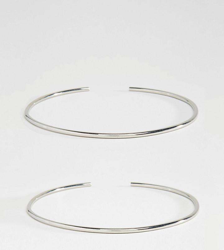 Asos Curve Pack Of 2 Fine Arm Cuffs - Silver