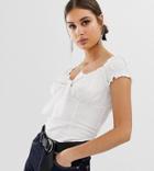 Na-kd Ruffle Top In White - White