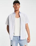 Jack & Jones Originals Oxford Stripe Shirt In Blue