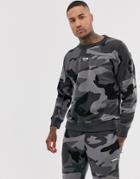 Adidas Originals Vocal Sweatshirt With Back Print In Camo-gray