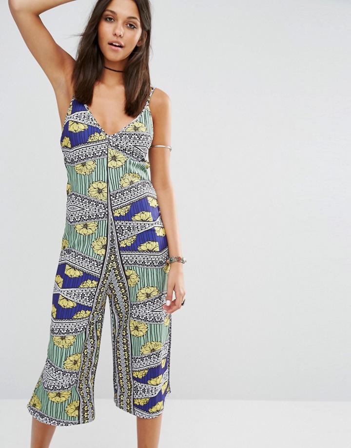 Missguided Printed Culotte Jumpsuit - Multi