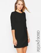 Asos Petite Shift Dress In Ponte With 3/4 Sleeves - Red $43.00