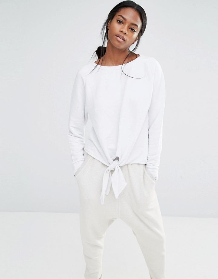 Missguided Tie Front Sweatshirt - White
