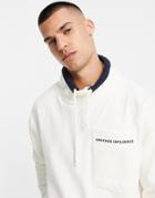 Another Influence Drawstring Hem Funnel Neck Sweatshirt In Ecru12w-white