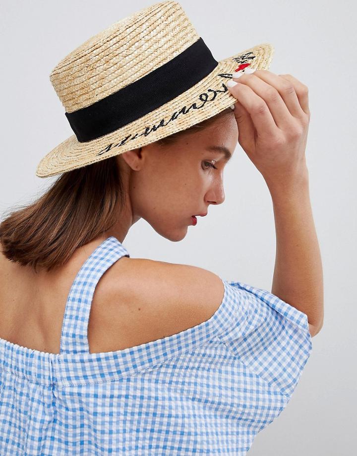 Pieces Summer Love Straw Hat - Beige