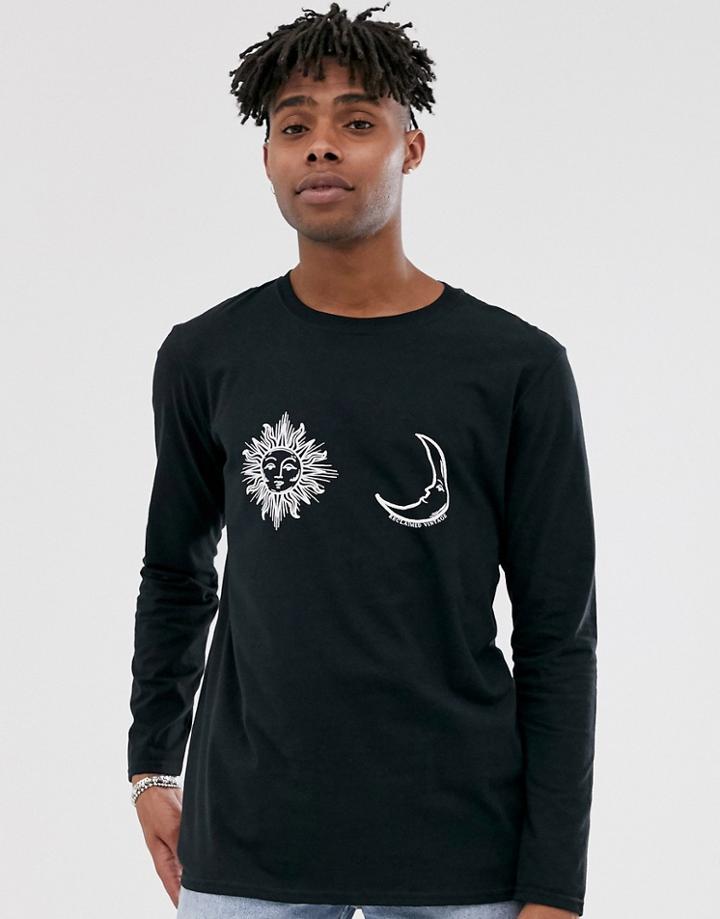 Reclaimed Vintage Long Sleeve T-shirt With Stencil Print-white