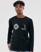 Reclaimed Vintage Long Sleeve T-shirt With Stencil Print-white