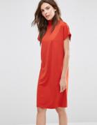 Vila High Neck Oversized Dress - Ketchup