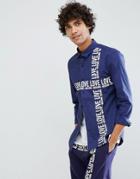 Love Moschino Cross Body Printed Shirt - Navy