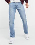 Levi's 501 Original Straight Fit Jeans In Basil Sand Mid Indigo Light Wash-blues