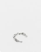 Asos Design Multiwear Faux Piercing Hoop With Barbed Wire Design In Silver Tone