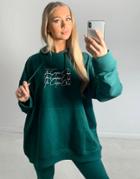 The Couture Club Triple Logo Oversized Hoodie - Part Of A Set-green