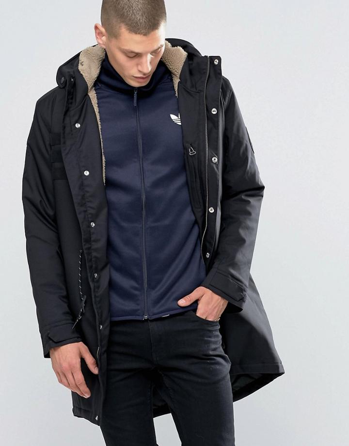 Adidas Originals Quilt Parka In Black Ay9140 - Black