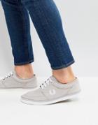 Fred Perry Stratford Micro Fibre Sneakers In Gray - Gray