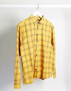 Good For Nothing Check Print Shirt In Mustard-yellow