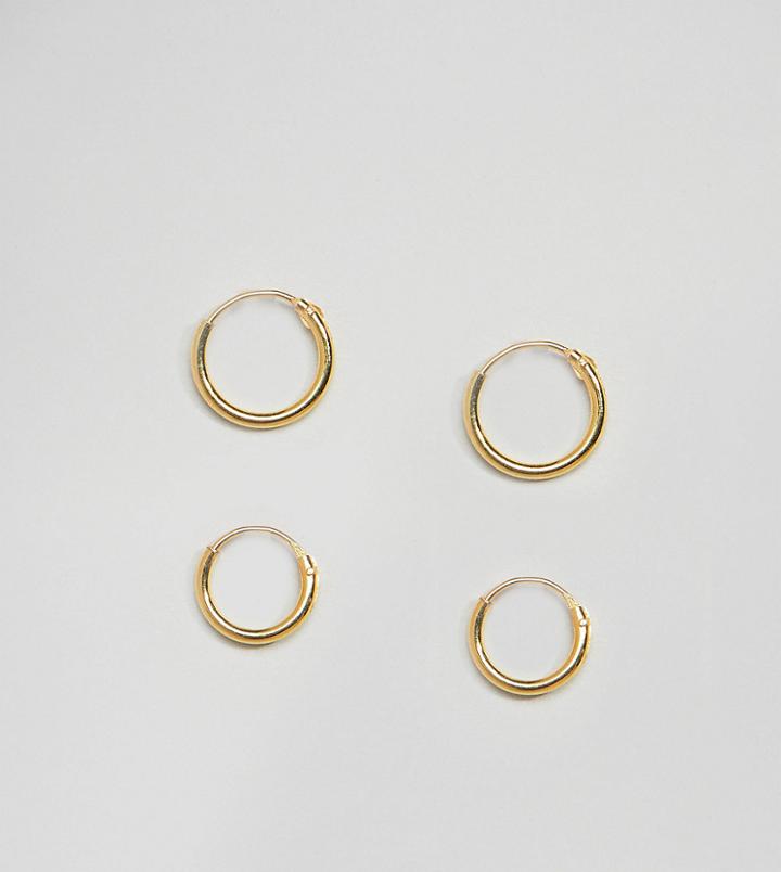 Kingsley Ryan Gold Plated Mini Hoop Earrings Set - Gold