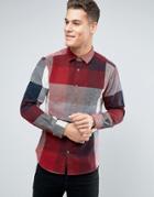 Esprit Shirt In Regular Fit In Bold Check Brushed Cotton - Red