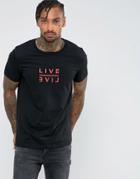 Asos T-shirt With Live Print - Black