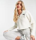The North Face Embroidered Glacier Cropped Fleece In White Exclusive To Asos-blue