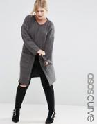 Asos Curve Knitted Midi Cardigan - Gray
