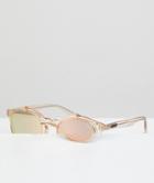 Quay Australia X Sofia Richie Penny Royal Round Sunglasses In Champagne - Gold