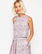 Asos Lilac Floral Jacquard Shell Top Co-ord - Multi