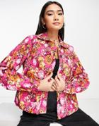 Y.a.s Printed Cotton Jacket In Pink - Part Of A Set