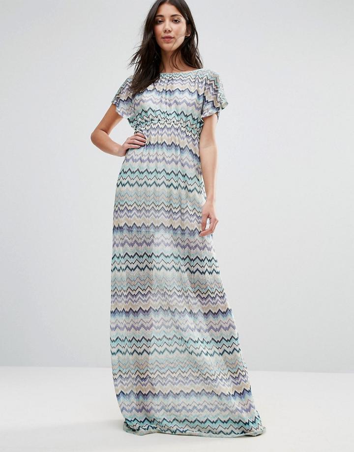 Traffic People Striped Maxi Dress - Blue