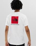 The North Face Raglan Red Box T-shirt In White - White