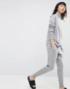 Asos White Cashmere Mix Jogger With Side Panel - Gray