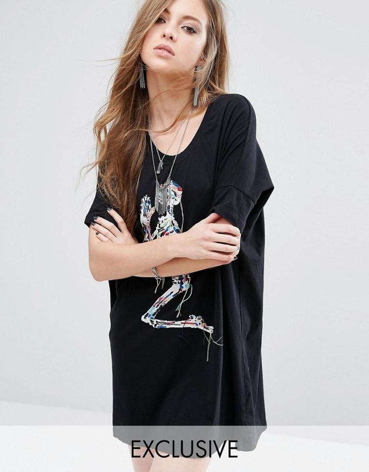 Religion Praying For Rainbows T-shirt Dress - Black
