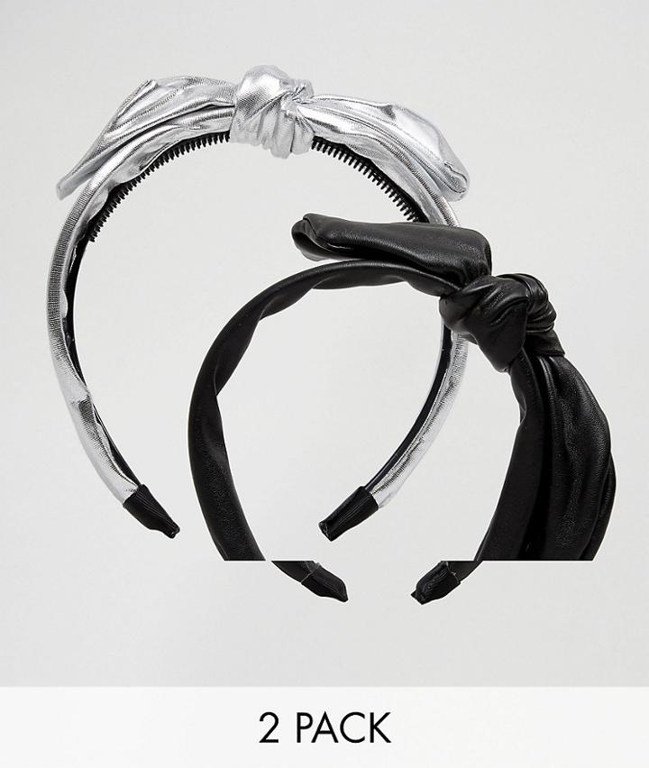 Johnny Loves Rosie 2 Pack Bow Headbands - Black