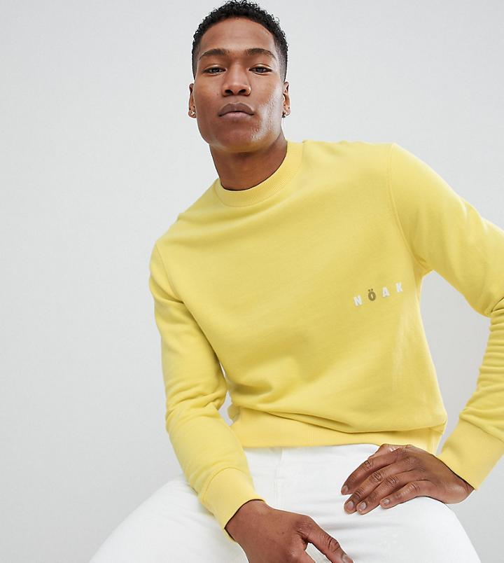 Noak Sweatshirt In Yellow With Printed Logo - Yellow