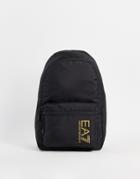Armani Ea7 Large Contrast Logo Backpack In Black