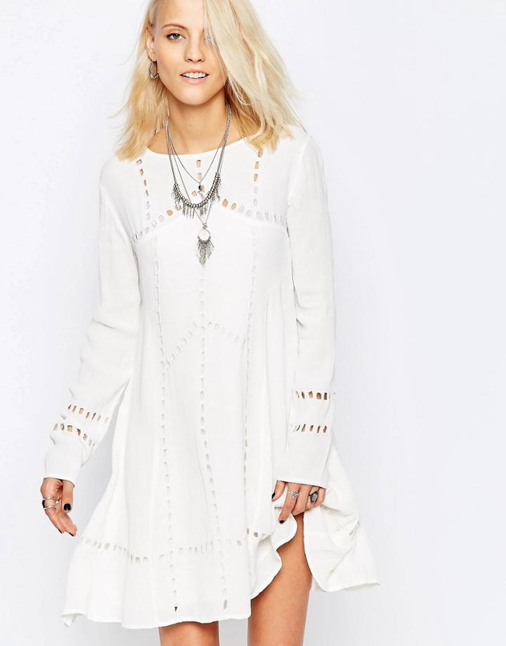 Religion Ultimate Dress With Embroidery Detail - W White