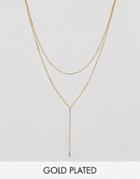 Gorjana Gold Plated Double Layered Lariat Necklace - Gold