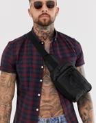 Asos Design Skinny Fit Check Shirt In Burgundy And Navy - Navy