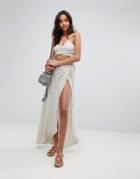 Asos Minimal Stripe Jersey Tie Beach Sarong Skirt Co-ord - Multi