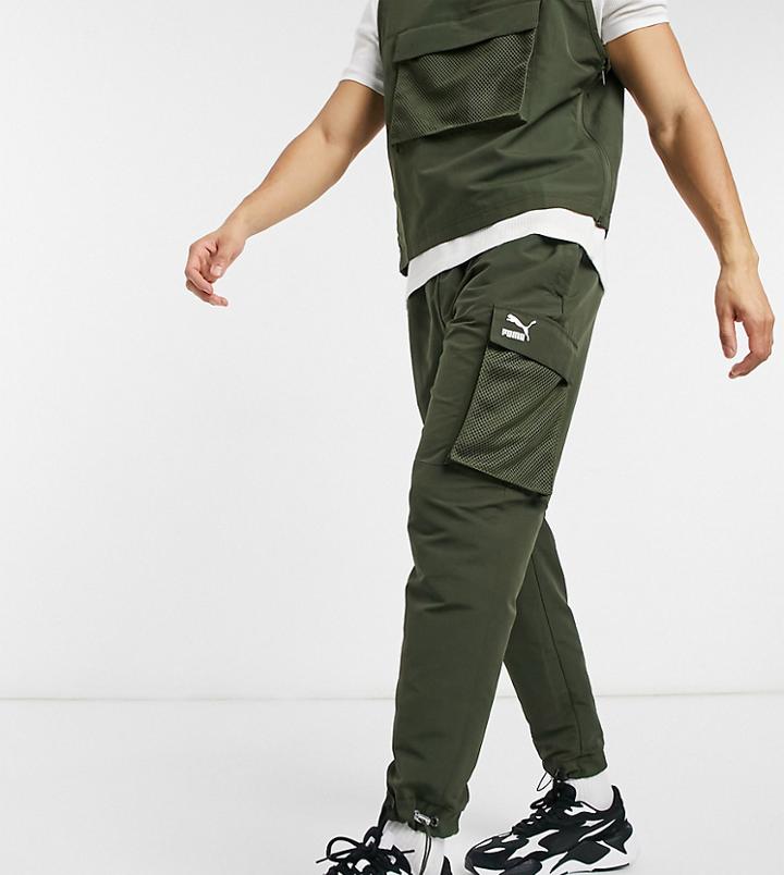 Puma Avenir Cargo Pants In Khaki-green