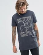 Asos T-shirt With Led Zeppelin Print With Distressing In Relaxed Skater Fit - Black