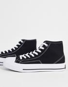 Jack & Jones Canvas High Top Sneakers In Black